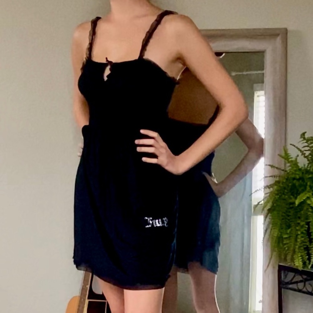 LBD with ruffled spaghetti straps Juicy Couture